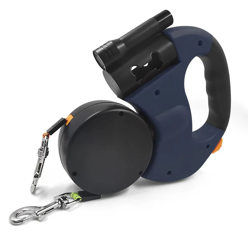 3M Double Retractable Dog Leash 🐶🐶✨ No-Tangle 360° Swivel + LED Light