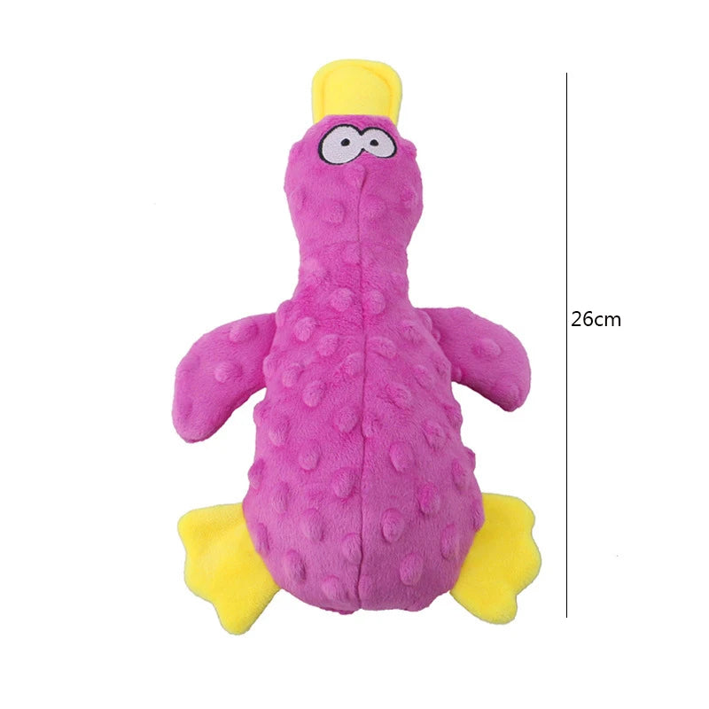 Plush Duck Squeaky Dog Toy 🦆🐶 Soft Chew Rope Toy for Fun & Cleaning