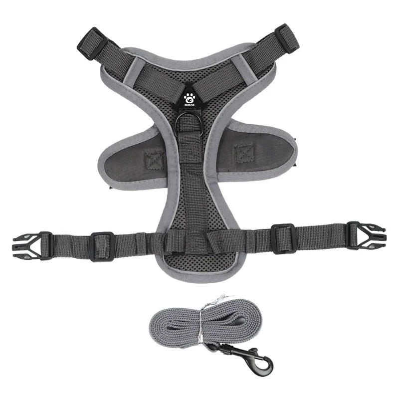 No-Pull Dog Harness & Leash Set 🐶✨ Adjustable Reflective Walking Vest