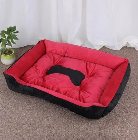 Warm Candy-Colored Dog Bed 🛏️🐶 Soft Square Pet House for Small–Large Dogs