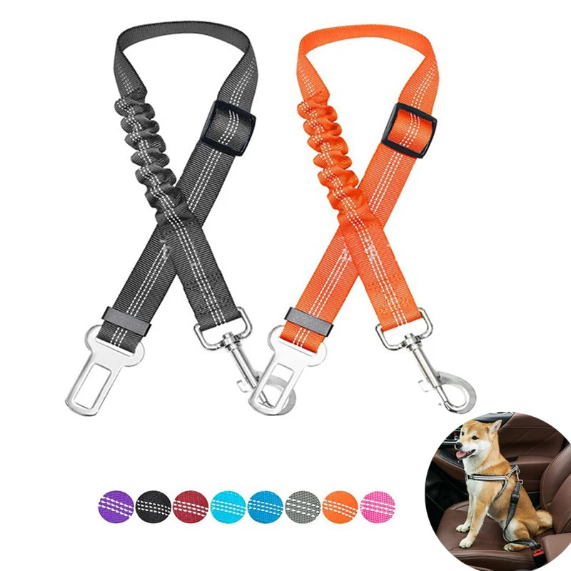 Adjustable Dog Car Seat Belt 🚗🐶 Reflective, Cushioned & Shock-Absorbing