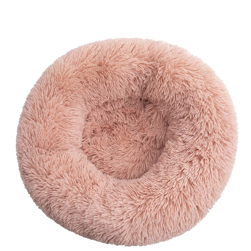 Round Plush Dog Bed 🐶✨ Ultra-Soft Warm Sleeping Nest