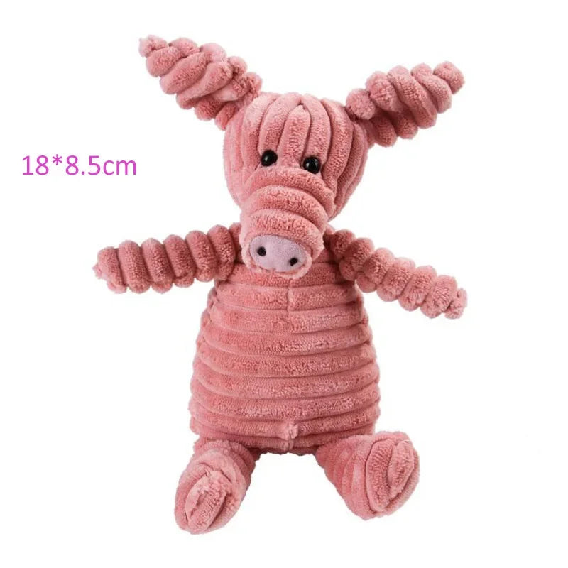 Plush Squeaky Dog Toy 🧸🐶 Durable Bite-Resistant Corduroy Toy