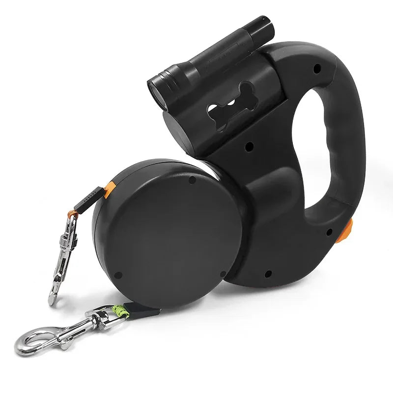 3M Double Retractable Dog Leash 🐶🐶✨ No-Tangle 360° Swivel + LED Light