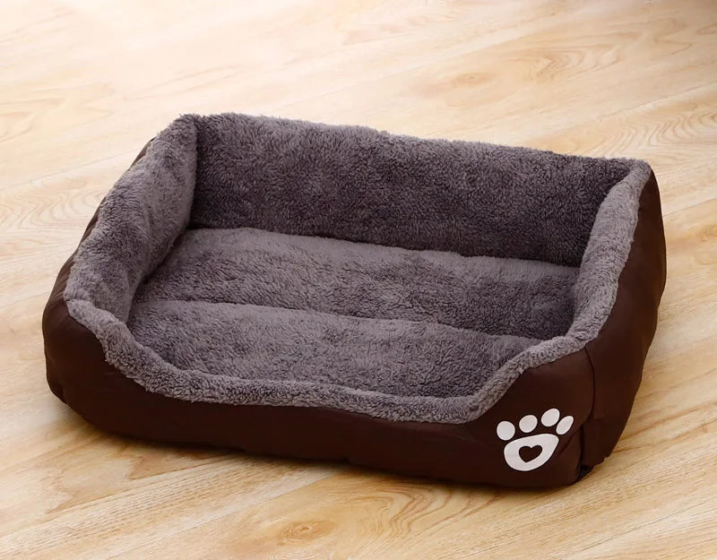 Warm Candy-Colored Dog Bed 🛏️🐶 Soft Square Pet House for Small–Large Dogs