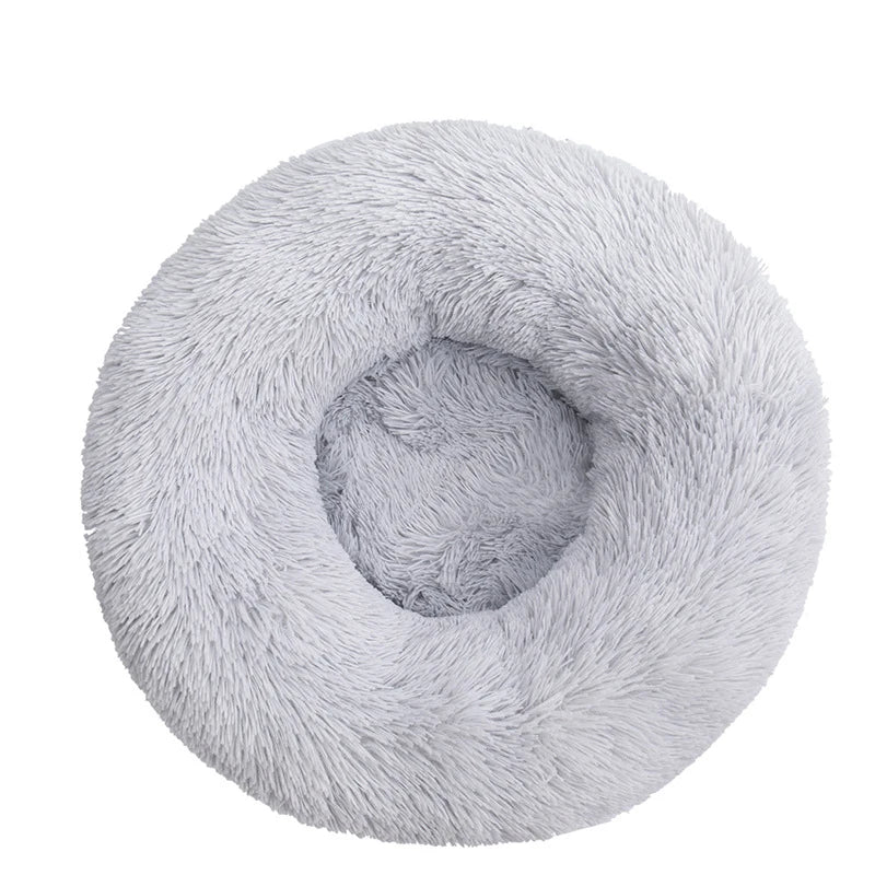 Round Plush Dog Bed 🐶✨ Ultra-Soft Warm Sleeping Nest
