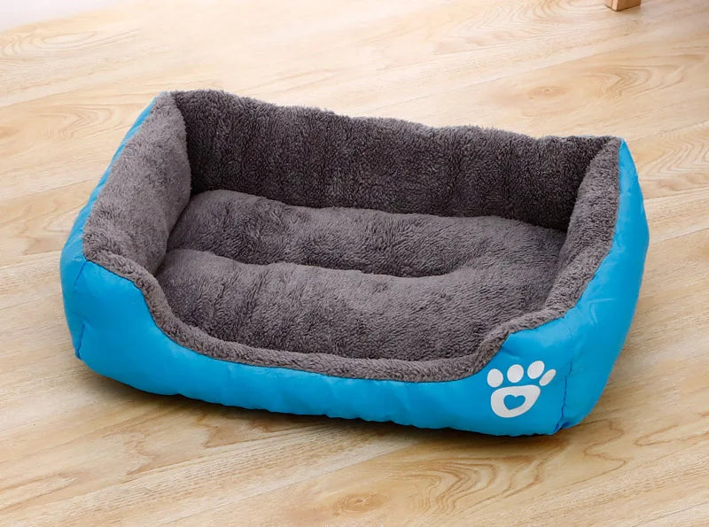 Warm Candy-Colored Dog Bed 🛏️🐶 Soft Square Pet House for Small–Large Dogs